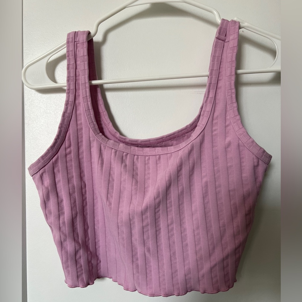 Offline by aerie Pink Ribbed crop Top